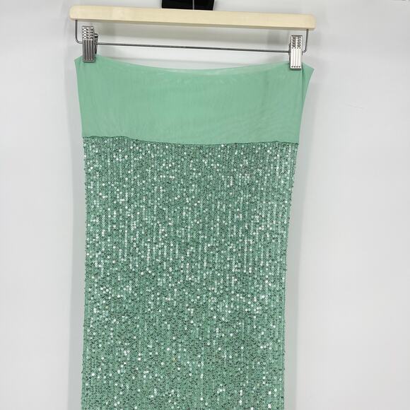 Fait Par Foutch | Elizabeth Dress in Malachite Turquoise Sequin Strapless Maxi S - Picture 8 of 16